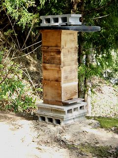 私の日本ミツバチの飼育箱の写真